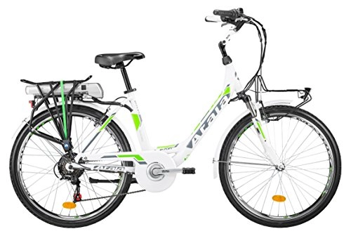 Bici elettriches : Atala Citybike elettrica pedalata assistita E-Run FS Lady, Misura Unica 45cm (Statura 150-175 cm), 6 velocità, Colore Bianco Verde