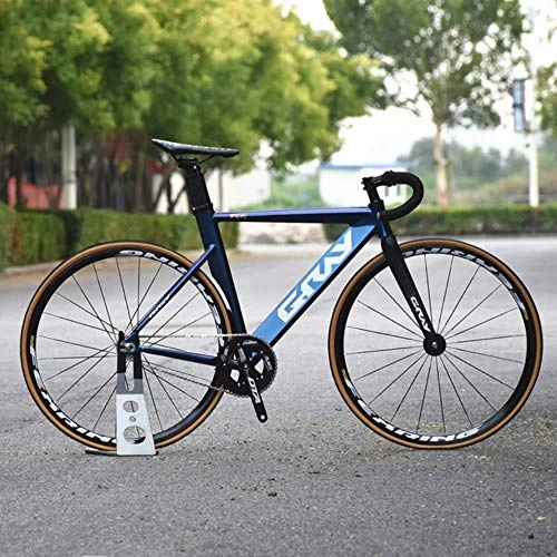 Bicicletas de carretera : RUPO Bicicleta Cuadro de 52 cm Bicicleta de una Velocidad Cuadro de Soldadura Color Blanco Aleación de Aluminio Pista Bicicleta 700C Rueda, PSB001, 56cm (& GT; 180cm)