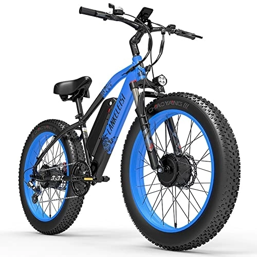 Bicicletas eléctrica : MG740PLUS Bicicleta eléctrica todoterreno delantera y trasera de doble motor (azul)