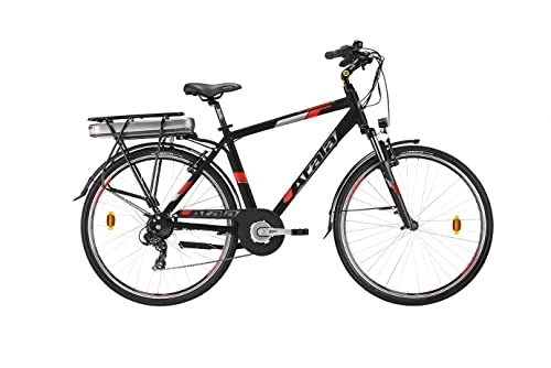 Bicicletas eléctrica : Modelo Atala 2021 - Bicicleta de trekking eléctrica E-Run FS 7.1, color negro y rojo, motor 500, talla 49 (M)