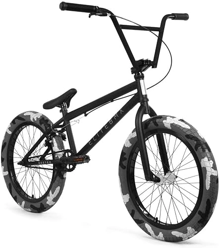 BMX Bike : Elite BMX Bicycle 18", 20" & 26" BMX Bike for Kids Bike, Teen Bike and Adult Bikes - Freestyle BMX Bike All Models Come with 3 Piece BMX Crankset (20", Destro Black Combat)