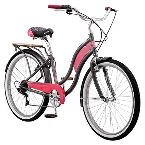 Cruiser Bike : Kulana Lakona Tide Adult Beach Cruiser Bike, 26-Inch Wheels, 7-Speed, Gray / Pink (R7317AZ)