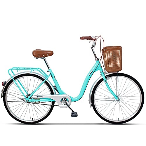 Cruiser Bike : paritariny Complete Cruiser Bikes, Bicycle Men's and women's single variable speed student lightwe-ight bicycle retro car women's road bicycle sport car (Color : Sky blue)