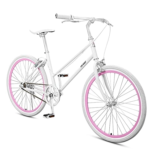 Cruiser Bike : ZXQZ Cruiser Bikes, 24 Inch Beach Bike for Women, Classic Retro Bicycler, Comfortable Commuter Bicycle for Leisure Picnics Outing (Color : White)
