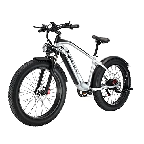Electric Bike : CANTAKEL 26 Inch Fat Tire Electric Bike with 48V 19AH Removable Lithium Battery, Mountain E-bike LCD Instrument and Hydraulic Brake System