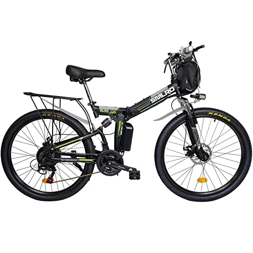 Electric Bike : Hyuhome Ebikes for Adults, Folding Electric Bike MTB Dirtbike, 26" 48V 10Ah IP54 Waterproof Design, Easy Storage Foldable Electric Bycicles for Men