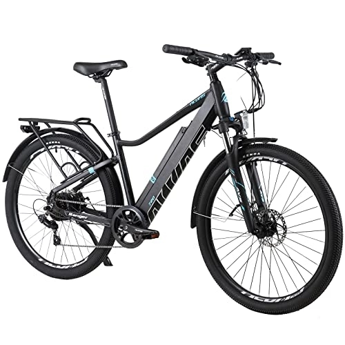 Electric Bike : Hyuhome Electric Bikes for Adult Mens Women, 27.5" Ebikes Bicycles Full Terrain 36V 12.5Ah Mountain E-MTB Bicycle, Shimano 7 Speed Double Disc Brakes for Outdoor Commuter