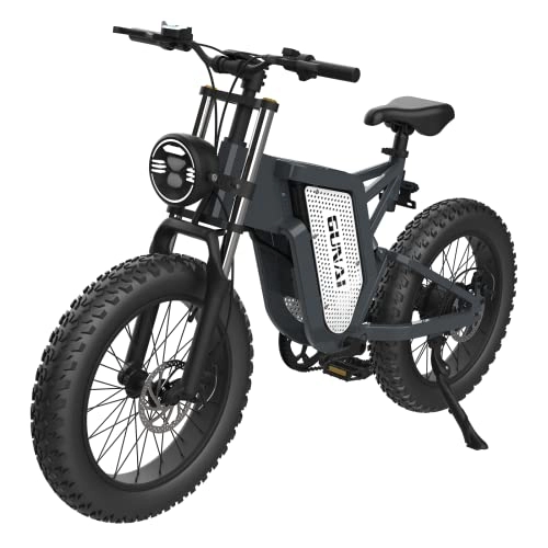 Electric Bike : KELKART Electric Bike 20x4.0 Inch Fat Tire Adult Electric Mountain Bike with Brushless Motor and 48V 25AH Removable Li-Ion Battery