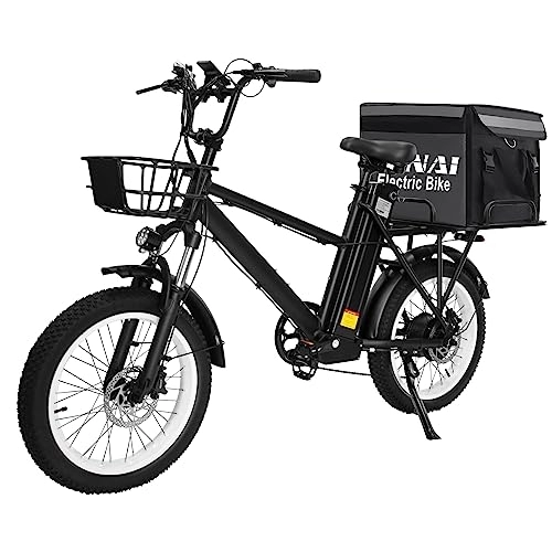 Electric Bike : KELKART Electric Bikes for Adults 20" Electric Cargo Bike Fat tyre Ebike with 48V 28AH Lithium Battery and Oil Brakes7 Speed And RangeUp to 175km