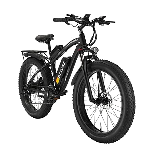 Electric Bike : KELKART Fat Tire Electric Bike, 26x4.0 Inch Mountain Bike with 48V 17AH Removable Li-Ion Battery and 21 Speed Shifting System for Men / Women