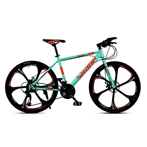 Folding Bike : JYCCH 21-Speed(24-Speed, 27-Speed) Road Bikes Bicycle Foldable Adult Mountain Bike Lightweight Sturdy High-Carbon Steel Bicycle Dual Disc Brakes Front Suspension Fork for Men (Green 24 speed)