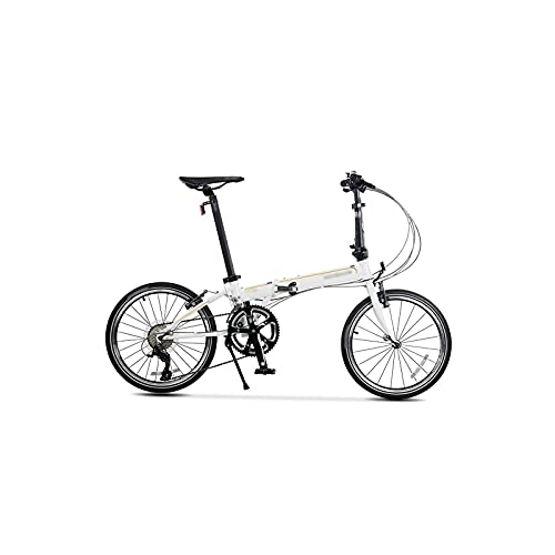 Folding Bike : TABKER Bike Folding Bicycle Dahon Bike Chrome Molybdenum Steel Frame 20 Inches Base (Color : White)