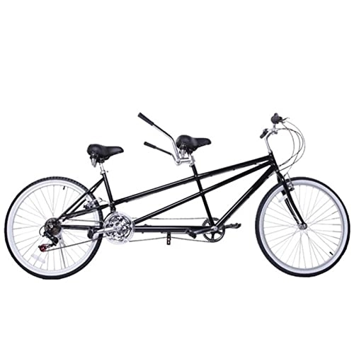Tandem Bike : WLL-DP Leisure Travel Tandem Bicycle, Parent-Child Activities / Couples Riding, Universal High Carbon Steel Vehicle Frame Variable Speed Bike