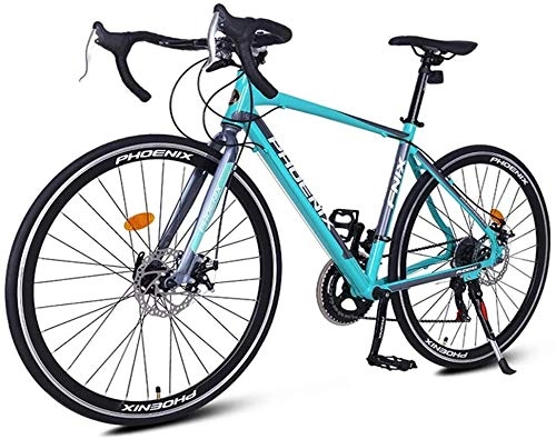 Rennräder : LEYOUDIAN Adult Rennrad, Leichtes Aluminium-Fahrrad, Stadt-Pendler-Fahrrad mit Doppelscheibenbremse, 700 * 23C Räder (Color : Blue)