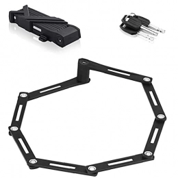 Screst Accessories Folding Bike Lock Heavy Duty Bicycle High Security Chain Alloy Steel Anti Theft Cycling Locks Black