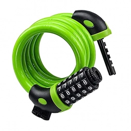 HGJINFANF Bike Lock HGJINFANF Steel 5-Digit Key Bicycle Combination Lock Anti-Theft Bike Safety Padlock Motorcycle Cable Lock Outdoor Cycling Accessories (Color : Green)