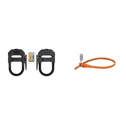 Hiplok Accessories Hiplok DXF Sold Secure Gold U Lock and Frame Bracket, Black, Locking Area: 15cm X 8.5cm & Z LOK Armoured Security Tie & Bike Lock, Orange