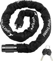Sportneer Accessories Sportneer Bike Lock Chain 3.2 FTx0.32'' Thick Heavy Duty Anti-Theft Anti-Cut Uncuttable High Security Bicycle Chain Lock Bike Lock Portable Strong with 2 Keys for Scooters, Mountain Bikes, Motorbikes