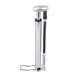 PQXOER Accessories PQXOER Bike Pump Small Aluminum Foot Pedal Portable Inflatable Tube Bicycle Riding Equipment (Color : Silver, Size : 285mm)