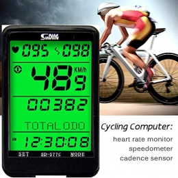 ARCELI Cycling Computer ARCELI SD 577C Bike Speedometer Wireless Heart Rate Cadence Monitor Stopwatch Bicycle Computer Cycling Odometer Accessories