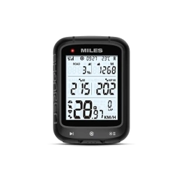 SHANREN Cycling Computer SHANREN MILES GPS Bike Computer - BLE & ANT+ Wireless Cycling Computer with Power Estimation, Automatic Backlight, IPX7 Waterproof, Synchronized with Bike Taillight - New Upgraded GPS Bike Speedometer
