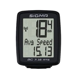 Sigma Sport Accessories Sigma Sport Bicycle Computer BC 7.16 ATS, 7 Functions, Average Speed, wireless Bike Computer, Black