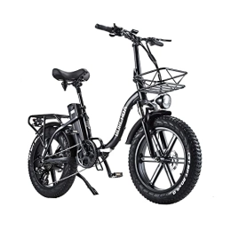 BURCHDA  BURCHDA Bici elettriche per adulti, R8S 20 "* 4" Fat Tire pieghevole Mountain bike elettrica, 48 V 20 Ah batteria rimovibile, display LCD, 8 velocità