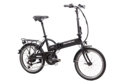 F.lli Schiano Bici elettriches F.lli Schiano E-Sky 20" E-Bike, Bicicletta Elettrica Pieghevole per Adulti con Motore 250W e 7 velocità, Batteria al Litio 36V 7.8Ah estraibile, Colore Nero