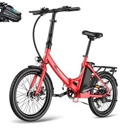 Fafrees Bici elettriches Fafrees F20 Light Bicicletta elettrica pieghevole da 20 pollici, bici elettrica da uomo 36 V 14, 5 AH, bici da 250 W 120 kg, Ebike da donna max. 25 km / h, Shimano 7S, bicicletta pieghevole (rosso)
