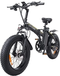 JANSNO  Bicicleta Eléctrica 20" x 4.0 Fat Tire, Shimano 7vel, Frenos hidráulicos XOD Delanteros y Traseros, Bicicleta eléctrica Urbana Plegable con, batería extraíble de 48V 12.8Ah