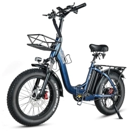 HANEVEAR Bicicletas eléctrica Bicicletas Electricas 20'' con 250W Motor E-Bike MTB Pedal Assist, Batería de Litio 48V / 24Ah | Kilometraje de 140km, Shimano 7vel, Frenos Hidráulicos, Bicicletas Electricas Plegables para Adultos