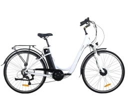 DEAKY SPORTS Bicicletas eléctrica DEAKY SPORTS Bicicleta eléctrica City E-Bike Unisex Adulto Cambio de 7 velocidades E-Bike de 28 pulgadas con pedal asistido carga máxima 120 kg (blanco)