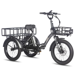 Fafrees Bicicletas eléctrica Fafrees F20 Mate Triciclo eléctrico de 20 pulgadas x 3, 0 pulgadas, batería de 48 V, 18, 2 Ah, bicicleta plegable de 65 N.m, 3 ruedas ebike 25 km / h, alcance de hasta 55 – 110 km (cesta delantera + cesta