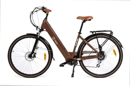 YOUIN NO BULLSHIT TECHNOLOGY  Youin Viena Bicicleta Eléctrica, ruedas de 28" pulgadas - Autonomía 80 km, Cambio Shimano 7 Velocidades, Motor 250W, color café.