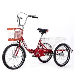  Comfort Bike 20" Adult Tricycle Foldable Single Speed Three-Wheeled Cruise Trike With Front & Rear Baskets For Seniors Recreation Shopping Picnics Exercise Gift