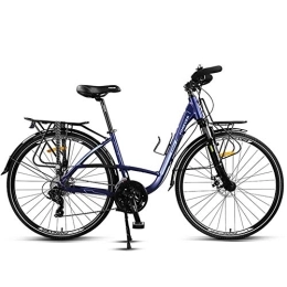 WJSW Comfort Bike 24 Speed Road Bike, Adult Men Aluminum Frame Commuter Bike, Road Bicycle with Mechanical Disc Brakes, 700 * 38C Wheels, City Utility Bike, Blue
