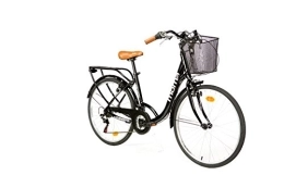 Moma Bikes Comfort Bike Moma Bikes, City Classic Bike 26" black, Aluminum, SHIMANO 18 Speeds