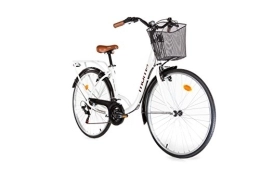Moma Bikes Comfort Bike Moma Bikes, City Classic Bike 28" white, Aluminum, SHIMANO 18 Speeds