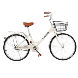 PAKUES-QO Bike PAKUES-QO 26 Inch Classic Bicycle, Beach Cruiser Bicycle, Retro Bike Comfort Bicycle Commute Body Ease Women's Committed Rider Cruiser Bicycle With Front Basket(Color:brown)