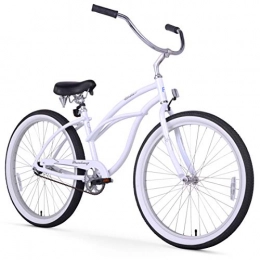 Firmstrong Cruiser Bike Firmstrong Urban Lady Alloy Single Speed Beach Cruiser Bicycle, 26-Inch, White