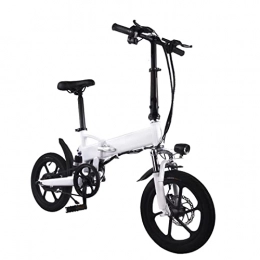 LIU Electric Bike 250W Adult Electric Bike Foldable For Adults Lightweight 16 Inch Tire 36v Lithium Battery Soft Tail Frame Folding Electric Bicycle (Color : White)