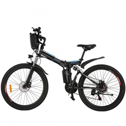 Ancheer Electric Bike ANCHEER 26'' Electric Mountain Bike, 250W Electric Bicycle with Removable 36V 8AH Lithium-Ion Battery for Adults, 21 Speed Shifter (Spoting_Black)