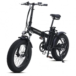 CANTAKEL Bike CANTAKEL Electric Bike, 20 Inch Fat Tire Off-Road Electric Bike / Foldable Mountain Electric Bike with 48V 15Ah Removable Hidden Battery (Black)
