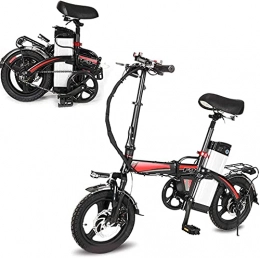 CASTOR Electric Bike CASTOR Electric Bike Lightweight Folding Bike, Pedals&Power Assist Electric Bike, 14 Inch Tire Electric Bicycle with 360W Motor 14AH Removable Lithium Battery, bike for Adults