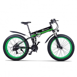 CXY-JOEL Bike CXY-JOEL 1000W Electric Bike Mens Mountain Ebike 21 Speeds 26 inch Fat Tire Road Bicycle Beach / Snow Bike with Hydraulic Disc Brakes and Suspension Fork (01Red), 01Green