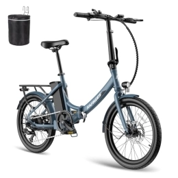 Fafrees  Fafrees Electric Bike, 20" Fat Tire Ebikes, 14.5AH 36V 250W Folding Electric Bikeswith UK plug, 55-110KM E Bike with SHIMANO 7 Speeds, City electric Mountain Bicycle for Adults (Blue)