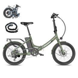 Fafrees  Fafrees Electric Bike, 20 Inch Fat Tire Ebikes, 36V 250W 14.5AH City E-Bike, 55-110KM electric bicycle with UK plug, SHIMANO 7 Speeds, electric mountain bike black for Adults (Green)