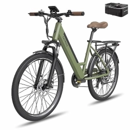 Fafrees  Fafrees F26 PRO Electric Bike, 26 inch Electric City Bicycle, 250W Motor, 36V / 10Ah Battery, Unisex Adult Electric Mountain Bike, Shimano 7S, APP Controller, Range 40-70KM (Green)