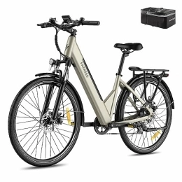 Fafrees Electric Bike Fafrees F28 PRO Electric Bike, 27.5 inch Electric City Bicycle, 250W Motor, 36V / 14.5Ah Battery, Unisex Adult Electric Mountain Bike, Shimano 7S, APP Controller, Range 90-110KM (Gold)