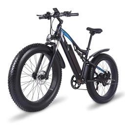 FMOPQ Electric Bike FMOPQ 26”Fat Tire Electric Bike Powerful 500W / 750W / 1000W Motor 48V Removable Lithium Battery Beach Snow Shock Absorption Mountain Bicycle (Color : 48v 1000w 15Ah) (48v 500w 13ah)